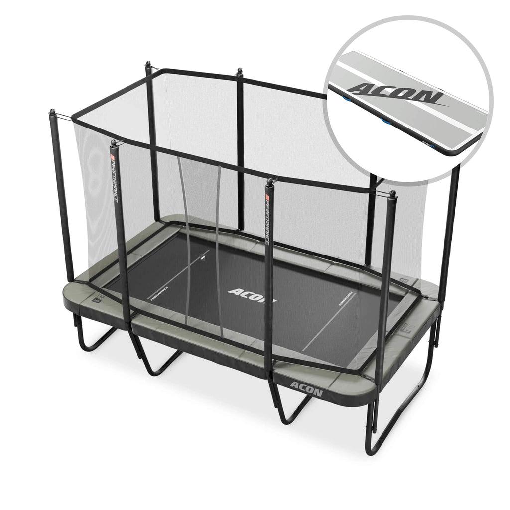 Acon 13 HD PRO Performance Rechteckiges Trampolin mit Netz und Leiter