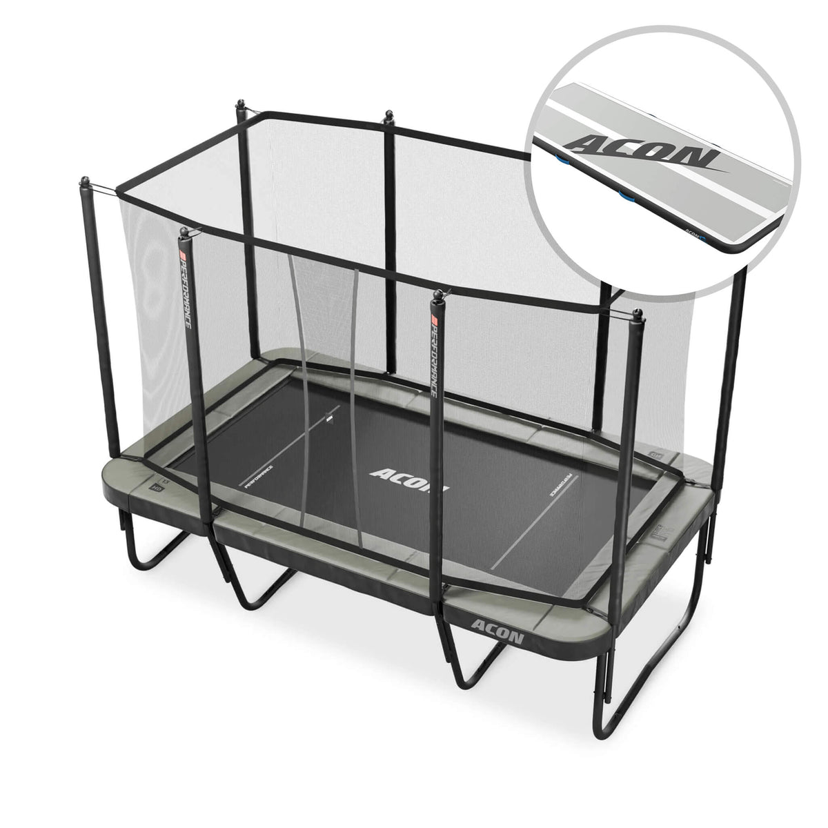 Acon 13 HD PRO Performance Rechteckiges Trampolin mit Netz und Leiter