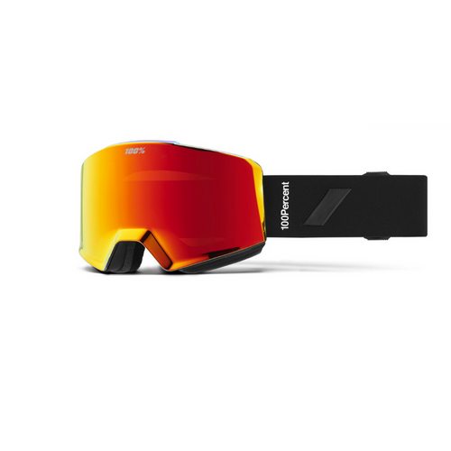 100% Snow Goggle NORG HiPER Essential Black / Red ML Mirror