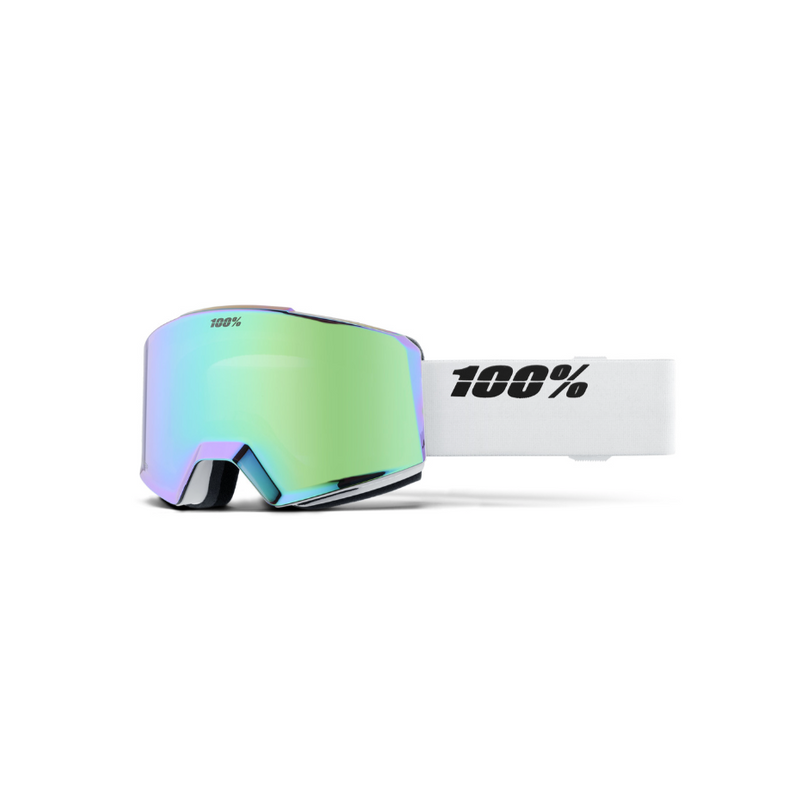 100% Snow Goggle NORG HiPER Essential White / Green ML Mirror