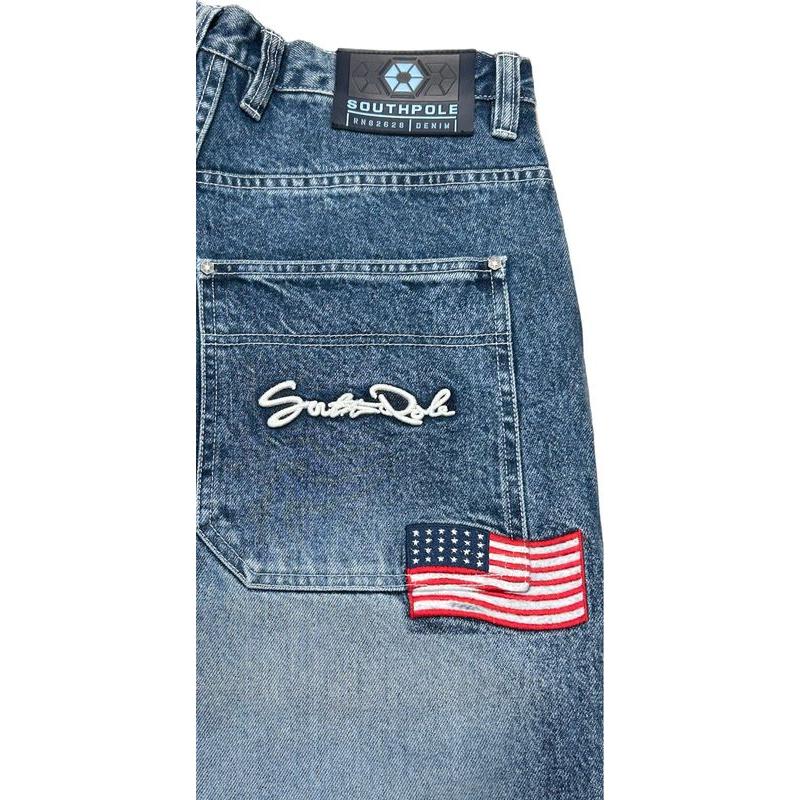 Southpole Baggy Pant Big Flag Denim