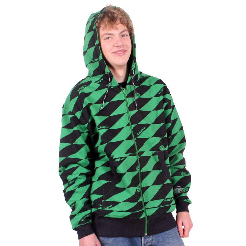 Light Zip Hooded Allover green