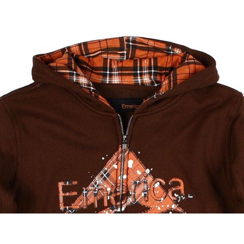 Emerica Zip-Hooded Flying the Flannel chocolate