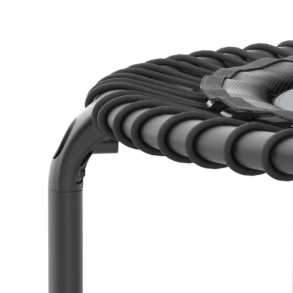 ACON Fit 1,12 m Runder Rebounder, schwarzes Fitness-Trampolin mit Haltestange