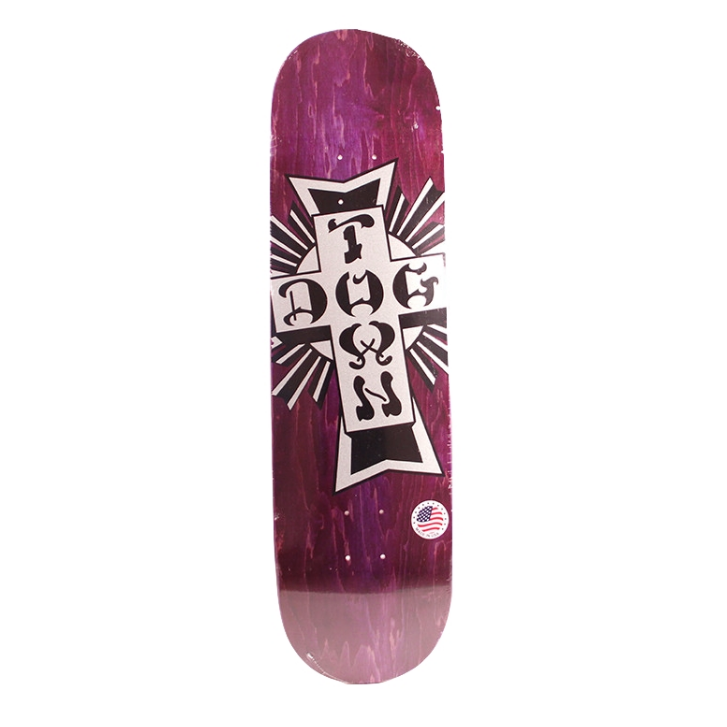 Dogtown Deck Street Silver Croos Logo Purple 8.5''