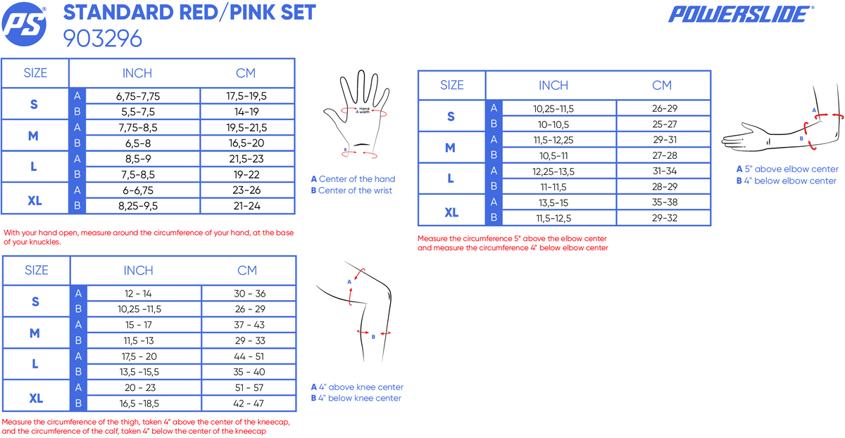 Powerslide PROTECTION Standard Red/Pink Set