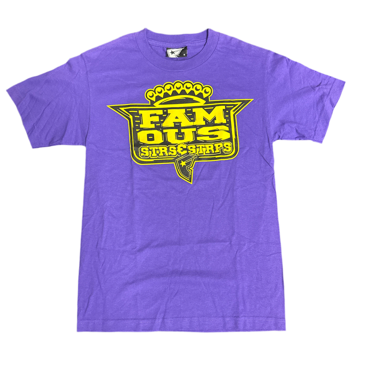 Famous T-Shirt Purple Square Logo Yellow