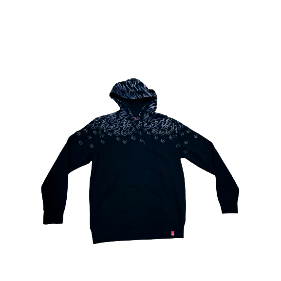és Zip Hooded Multi Script black