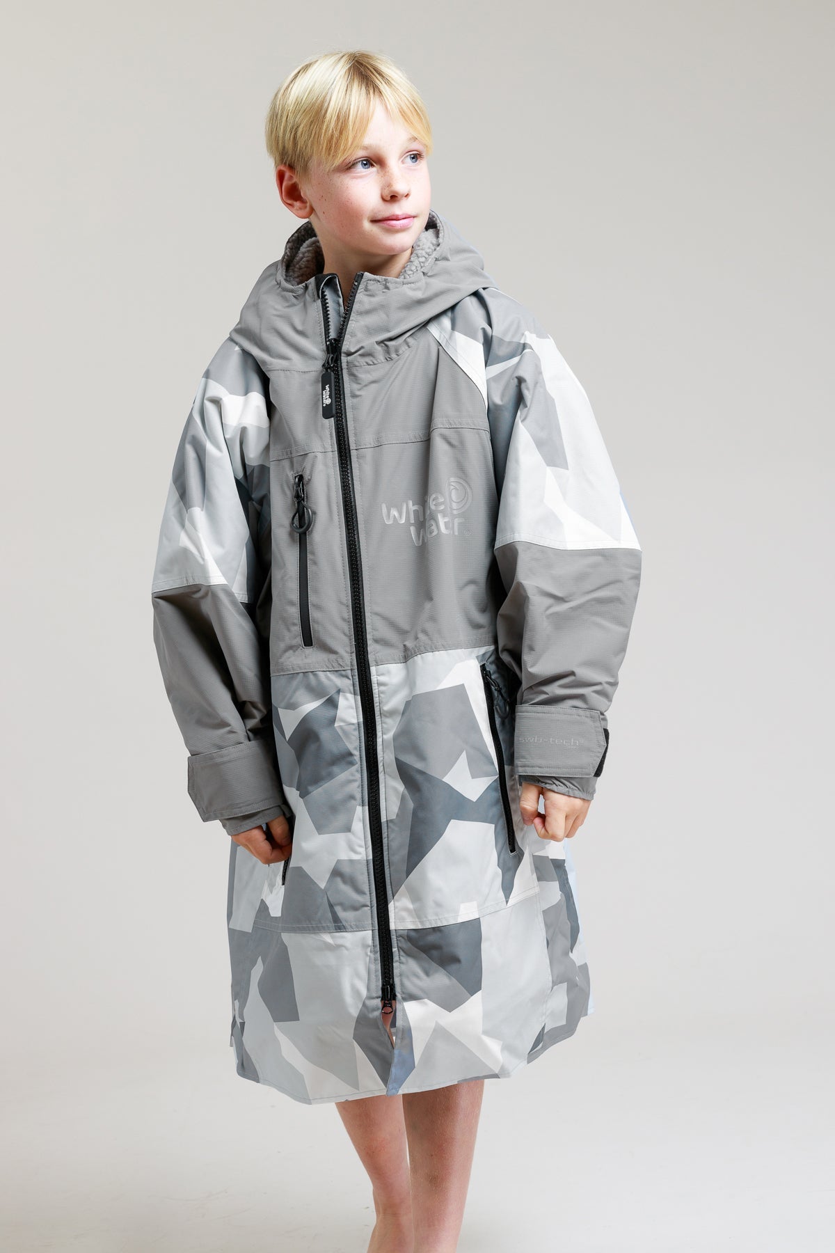 White Water Kids Hard Shell Robe - Arctic Camo