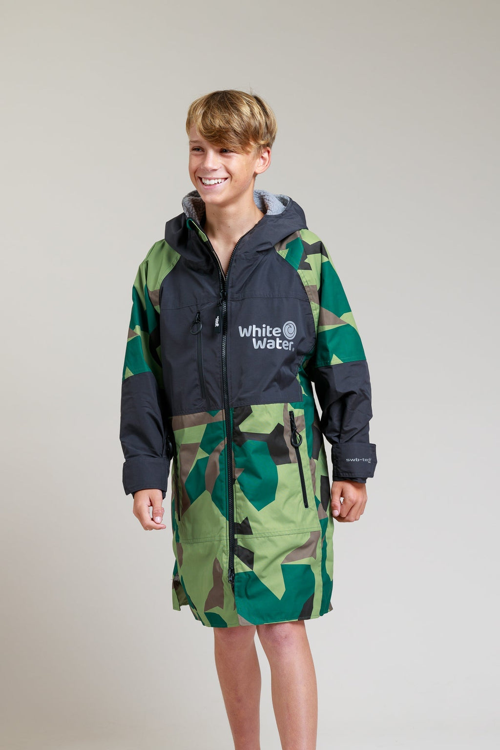 White Water Kids Hard Shell Robe  - Camo