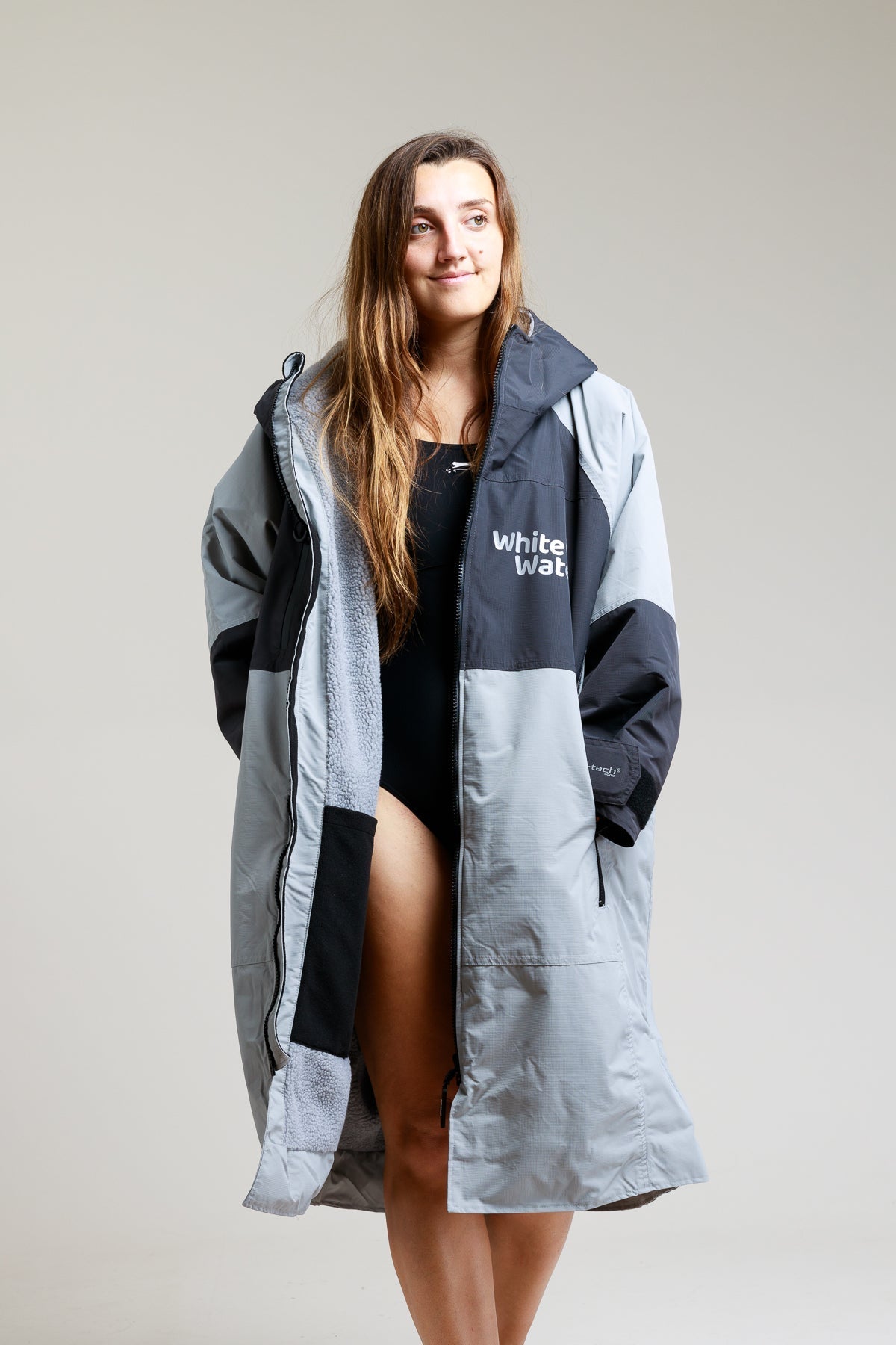 White Water Adults Hard Shell Robe - Steel Grey