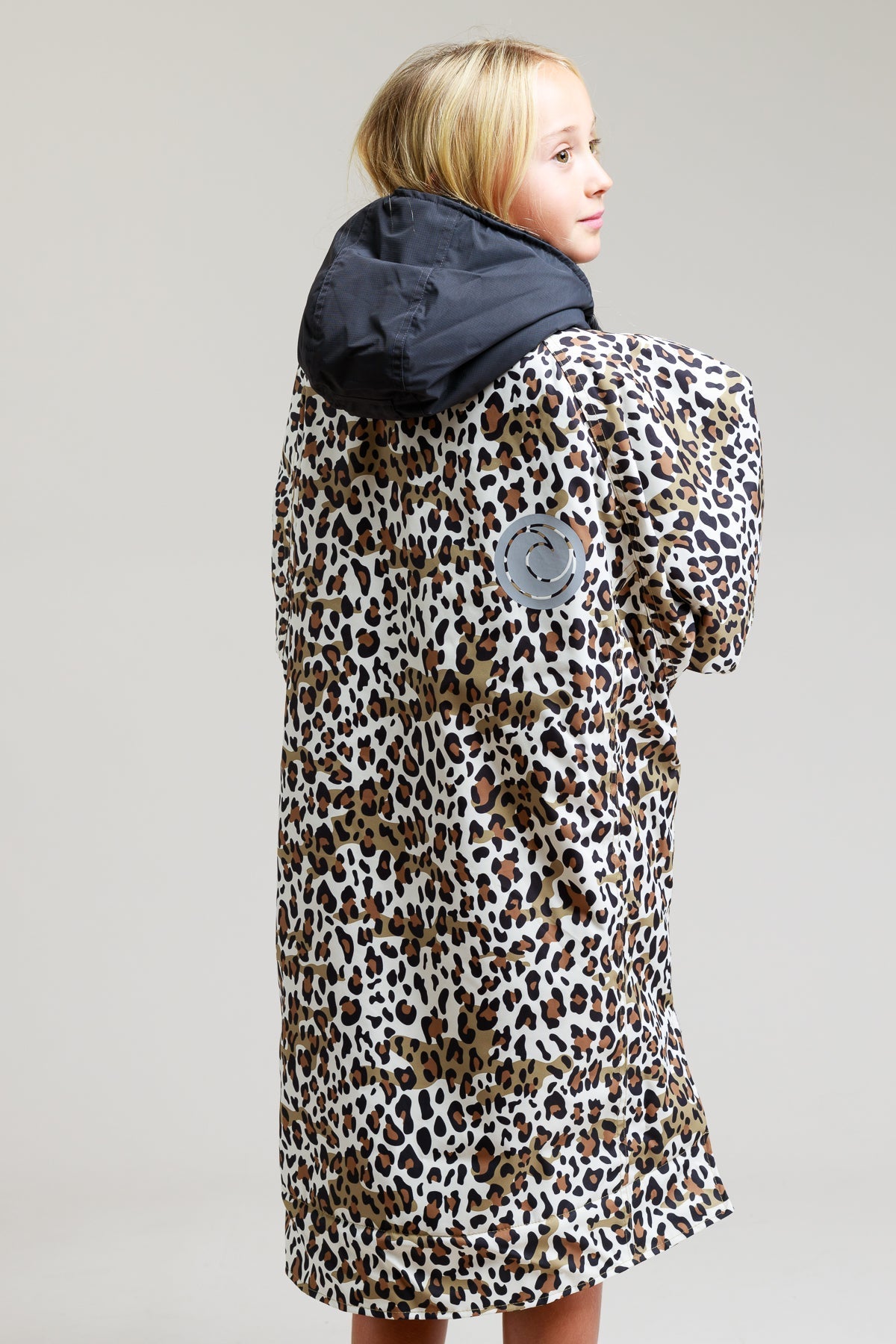 White Water Kids Hard Shell Robe  - Leopard Print