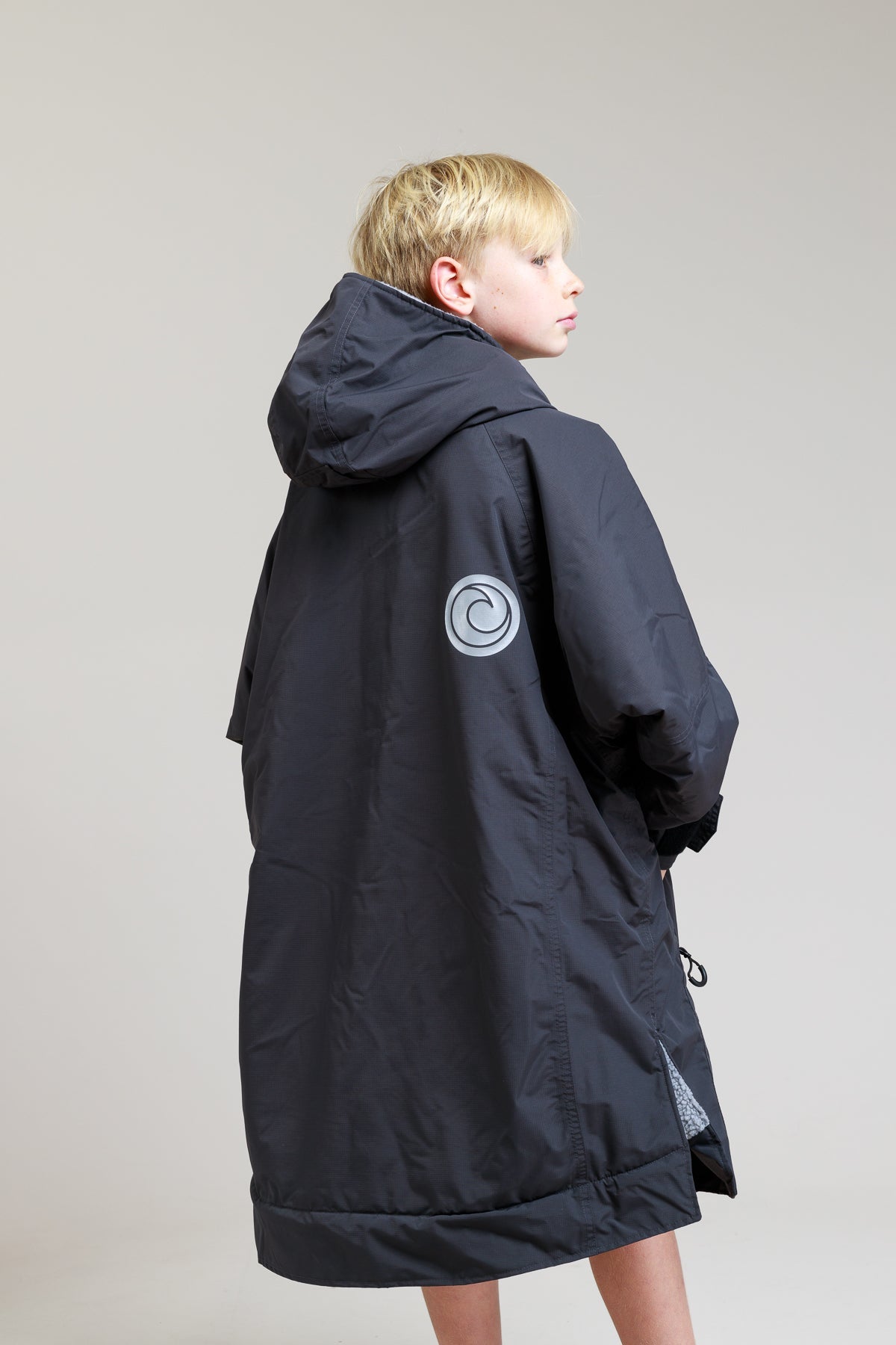White Water Kids Hard Shell Robe  - Black