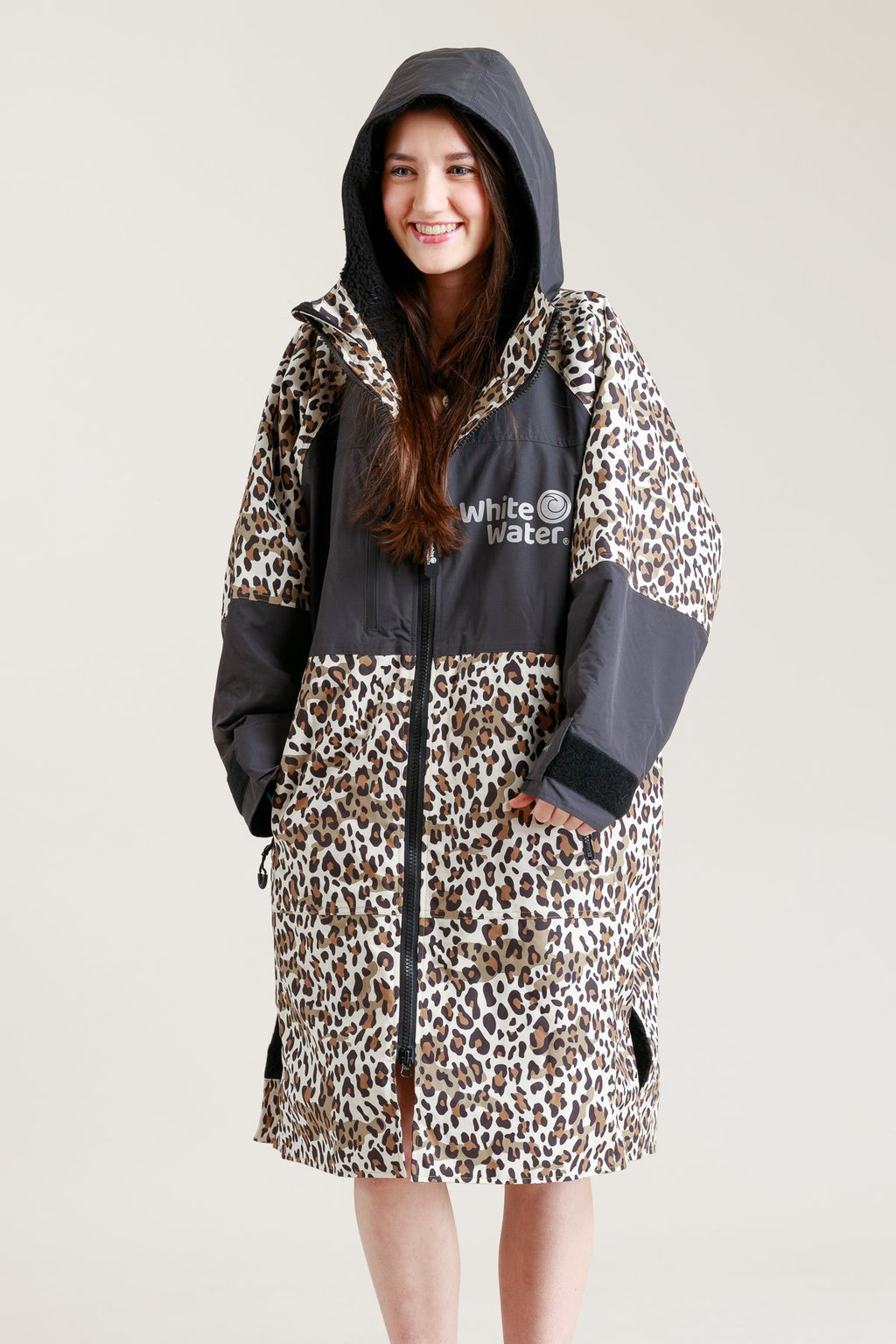 White Water Juniors Hard Shell Robe  - Leopard Print