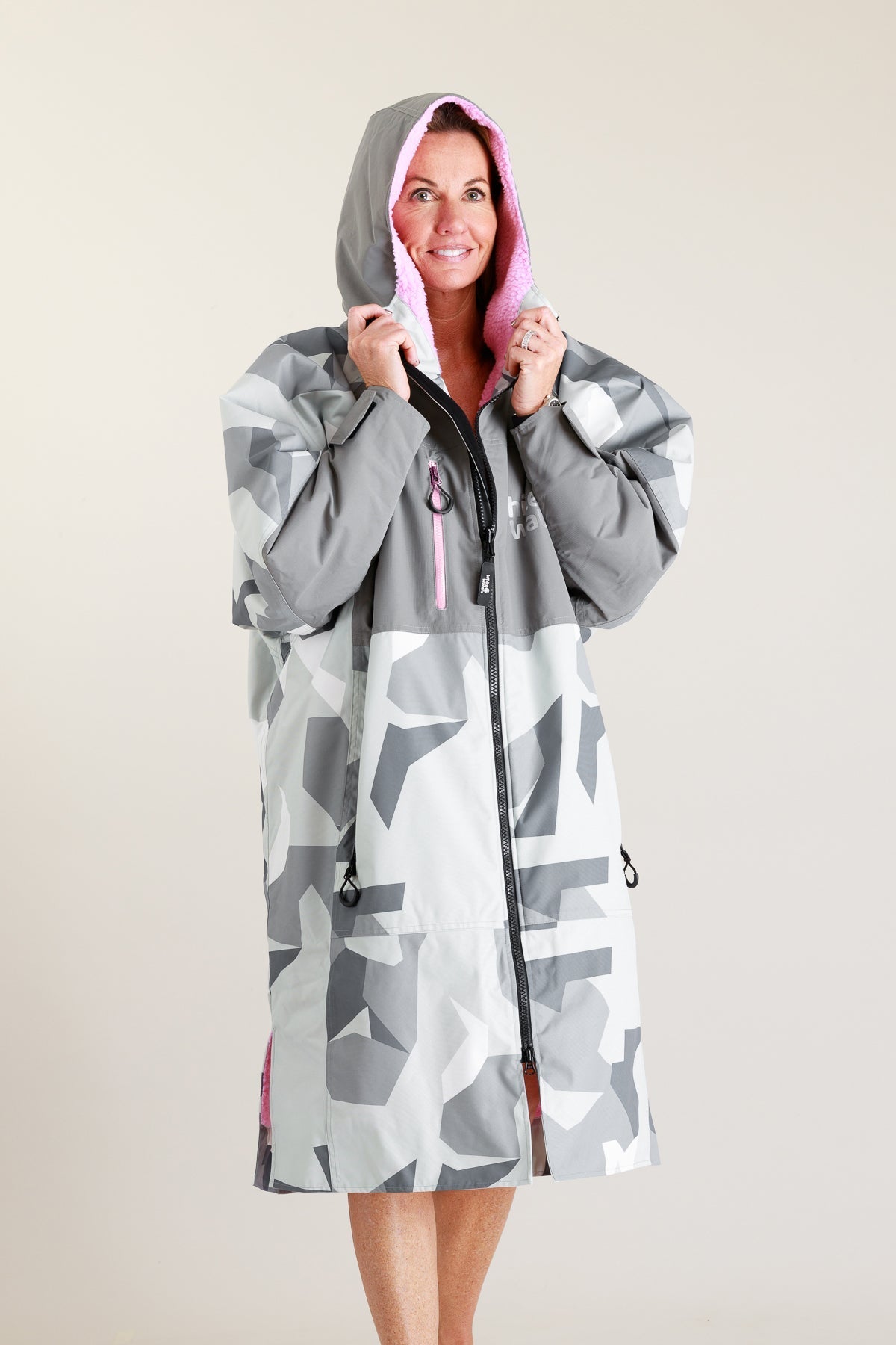 White Water Adults Hard Shell Robe - Arctic Camo/Pink