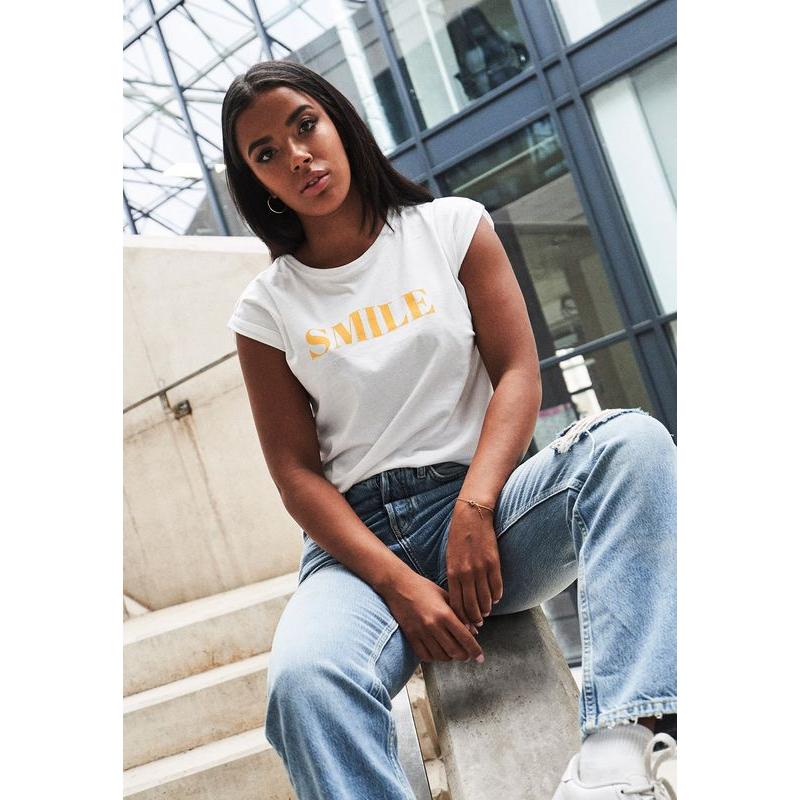 Mister Tee Ladies T-Shirt Smile white
