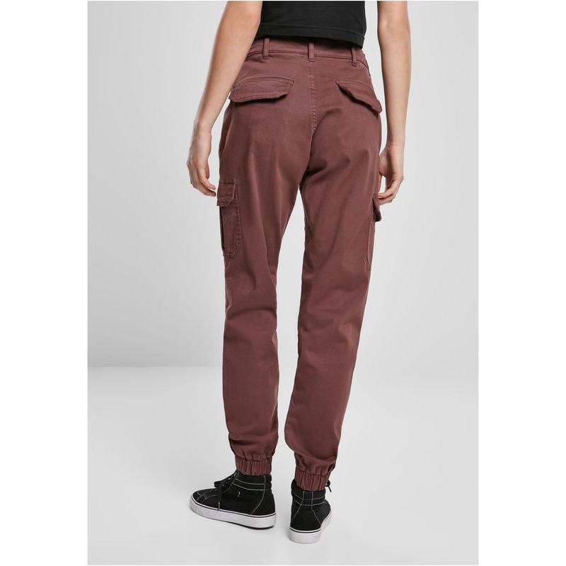 Urban Classics Ladies High Waist Cargo Pants cherry