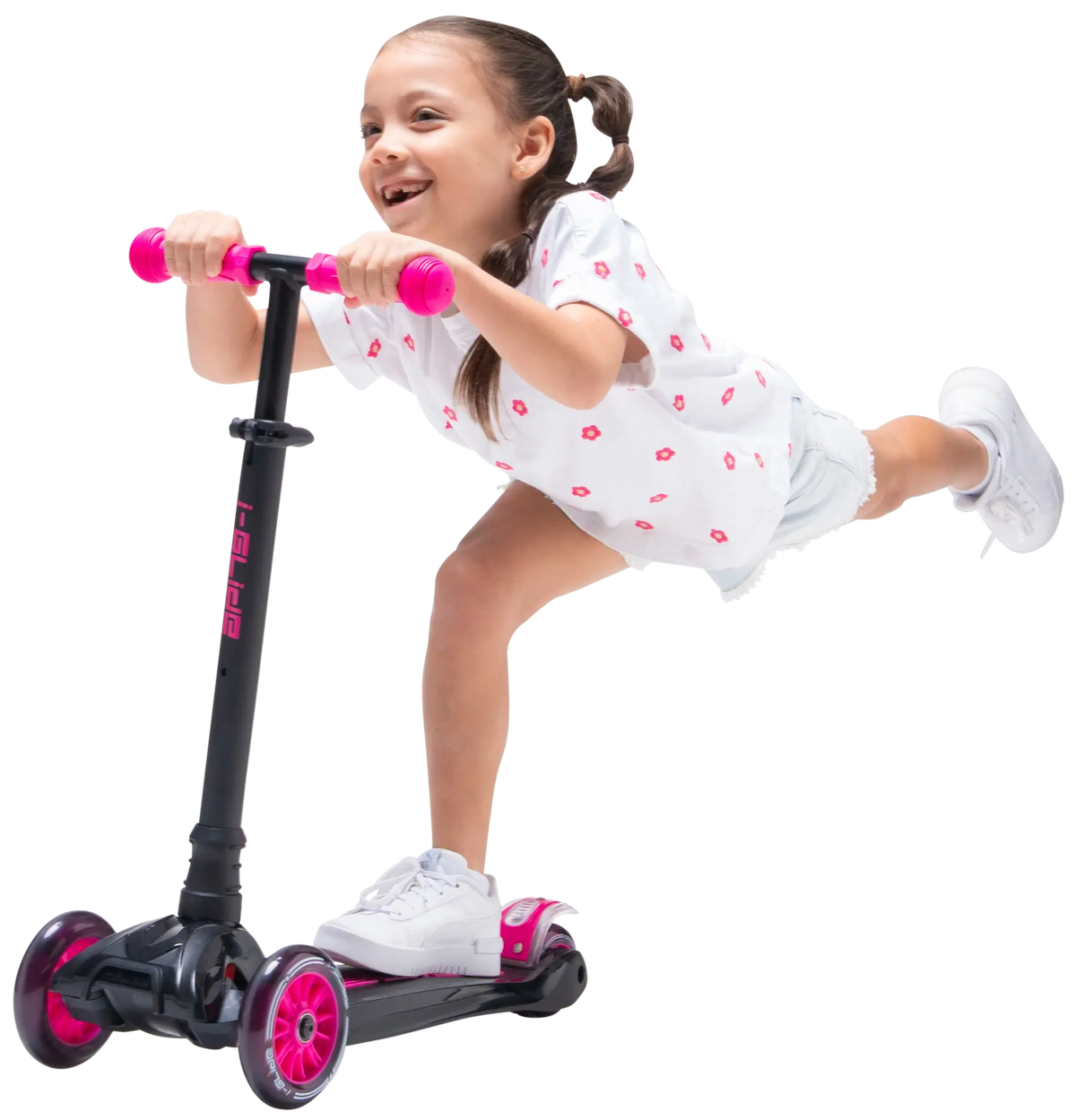 i-Glide Kinder Scooter 3 Rolle Black/Pink