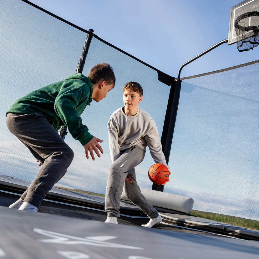 Acon X Basketballkorb mit Korbnetz für 17 Trampoline rechteckig
